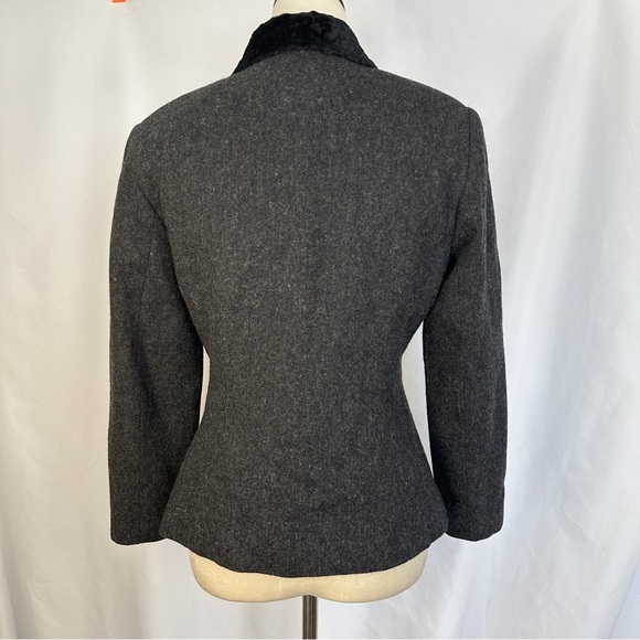 Vintage Fundamental Things Blazer Womens Petite Size 6 100% Pure New Wool Gray‎ - Picture 5 of 13